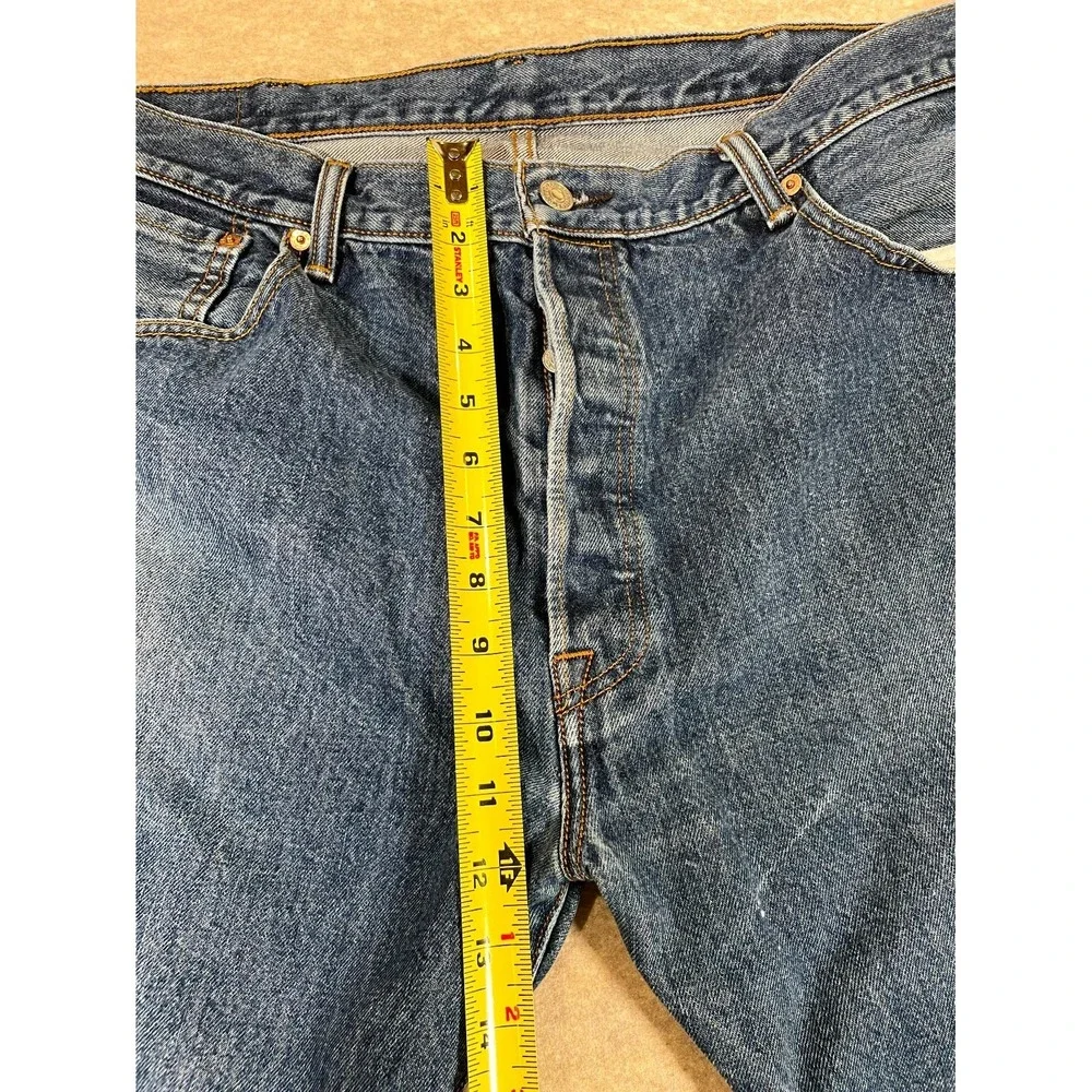 Levi's 501 Authentic Jeans Mens 40x30 Blue‎ Denim Cotton Straight Leg Button Fly